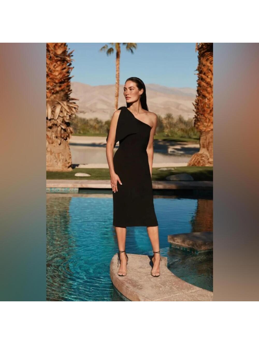 NEW Dress the Population One Shoulder Tiffany Dress, size large